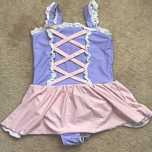 Sleeping beauty girls swim suit | only little once princess swim suit